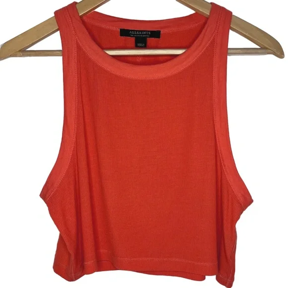 Poppy Pink Cropped Ribbed Tank Top - Picture 2 of 9